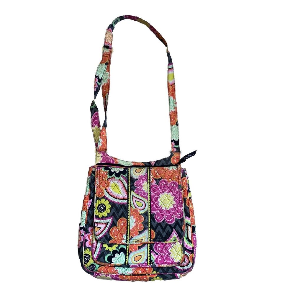 Vera Bradley Ziggy Zinnia Mailbag Crossbody Bag Multicolor Floral Purse